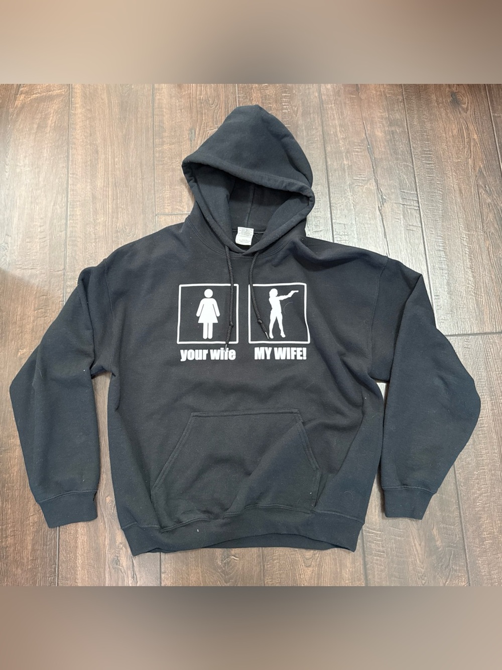 Black Graphic Hoodie - Your Wife / My Wife